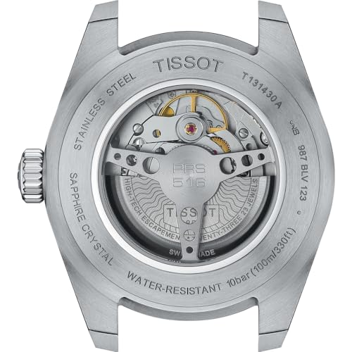 Tissot Mens Tissot PRS 516 Powermatic 80 316L Stainless Steel case Automatic Watch, Brown, Leather, 20 (T1314301603200)