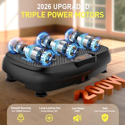 Vibrating Board Exercise Machine, Vibrating Platform for Lymphatic Drainage, 120 Speeds, Upgraded Vibrating Board for Weig...