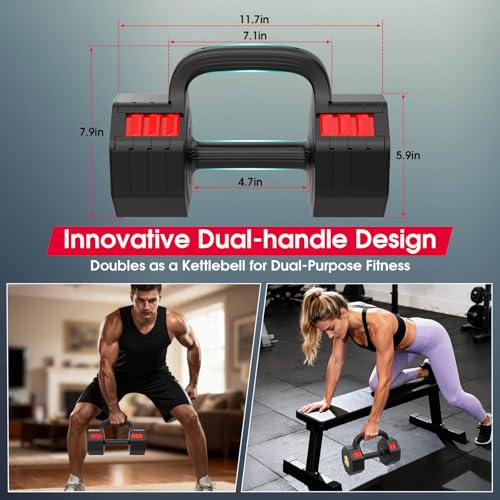 Nimsqury 41LBS Adjustable Dumbbell Set, Each 5/10.3/15.4/20.5lb Adjustable Dumbbells for Men Women, 4 Level Weights Set wi...
