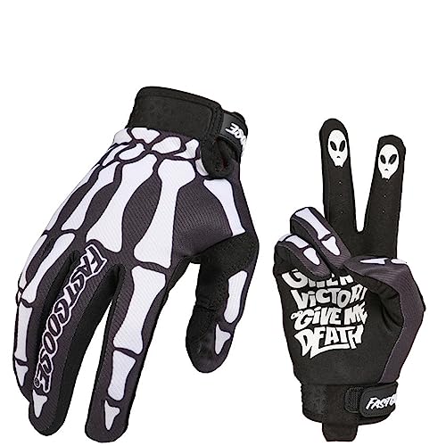 EXCEREY Skeleton Cool Motorcycle Bicycle Full Finger Off-Road Racing Gloves Outdoor Sports for Men Women & Mountaineering