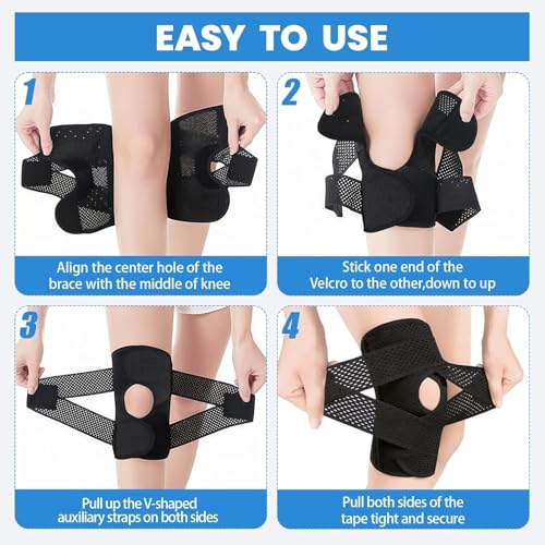 Realtop Knee Brace with Side Stabilizers for Knee Pain Relief Adjustable Compression Support with Breathable Air Mesh for ...