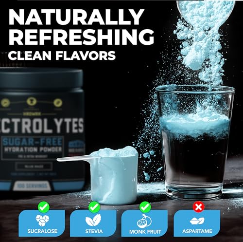 HRDWRK Electrolytes Powder with Magnesium, Potassium - Sugar Free Electrolytes Boost Endurance and Reduce Fatigue with Thi...