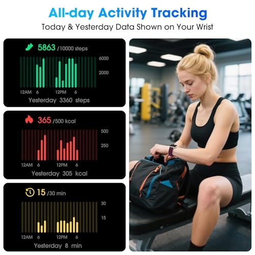 DAVIKO Pedometer Watch Senior Friendly No App/Phone Required, Waterproof Fitness Tracker Watch with Step Counter Calories/...