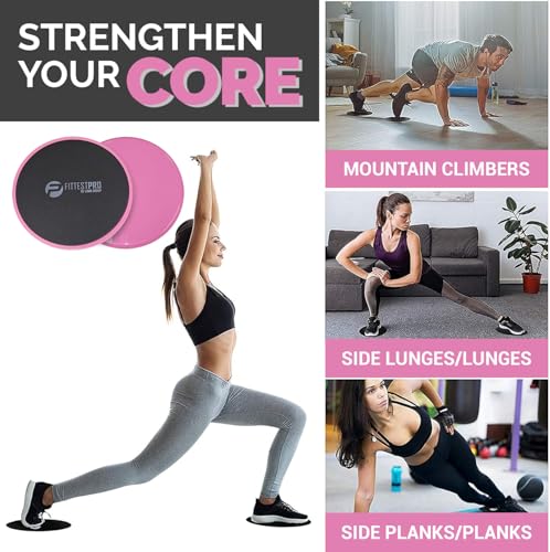 Limm Core Sliders for Working Out - Exercise Sliders Fitness, Stability, Ab, Legs & Full Body (Set of 2) - Bonus Carry Bag...