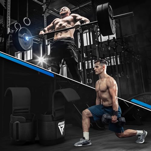 RDX Weight Lifting Hooks for Deadlifting (Pair) - 600Lbs Capacity - 8MM Neoprene Wrist Support Wraps - Grip Enhancer for P...