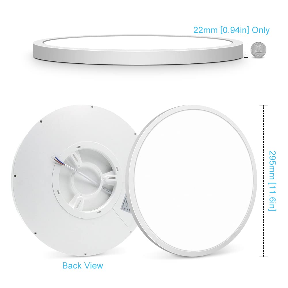Ledlightsworld 12 Led Ceiling Light Flush Mount, 24W Cold White, 3200Lm Slim Lighting For Bedroom, Kitchen, Living Room, Stairwell