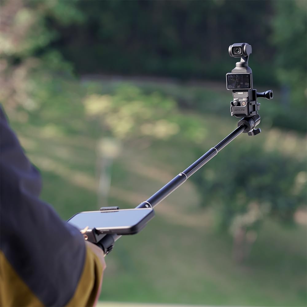Maxcam Selfie Stick Tripod Extension Rod For Dji Osmo Pocket 3, 90Cm Aluminum Alloy Extension Rod + Aluminum Alloy Tripod.