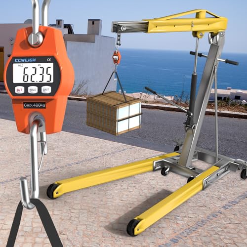 Hanging Scale Handheld 880lb/400kg Crane Scale Luggage Scale,with ABS Plastic case & Big LCD Display, Portable Digital Min...