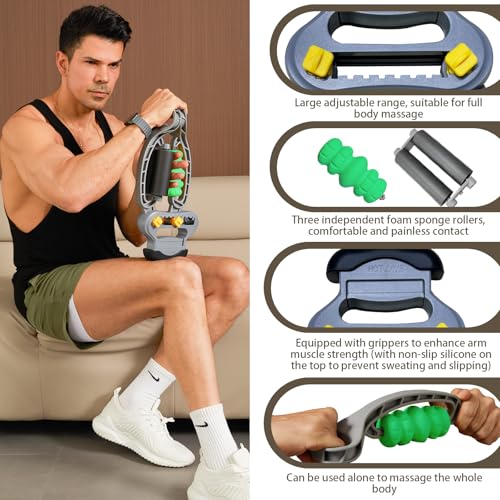 HOTWAVE Arm Massager for Pain Relief & Recovery, Adjustable Foam Roller, Trigger Point Muscle Roller for Calves&Forearm, W...