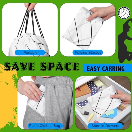 Dansydaisy 12 Pcs 12 In Volleyball Drawstring Backpack Bag Goodie Snack Gift Bags Sports Party Favors String Backpack Bul...