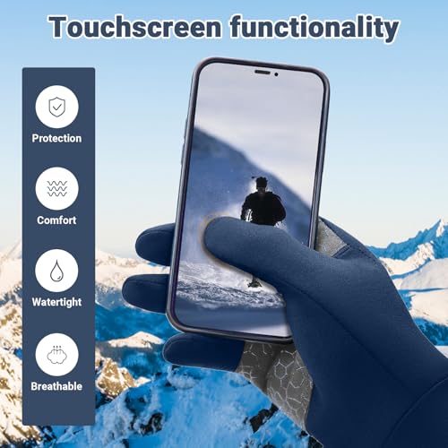Running Gloves for Men and Women Winter Touch Screen Gloves Lightweight Thermal Liner Gloves with Anti Slip Silicone Palm ...
