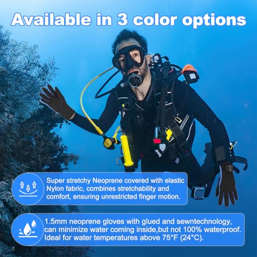 Micosuza Neoprene 1.5mm Five Finger Dive Gloves