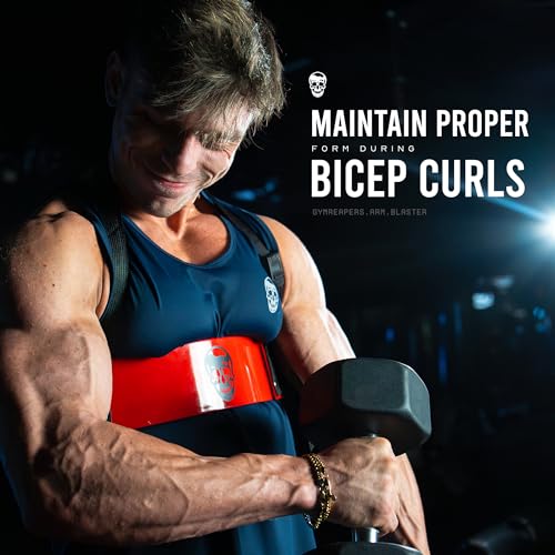 Gymreapers Bicep Arm Blaster - Bicep Curl Isolator w/Contoured, Padded Edges - Adjustable Bicep Bomber for Weightlifting &...