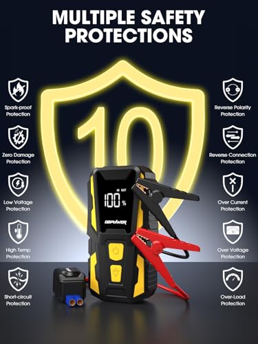DBPOWER 5000A Jump Starter, 74Wh Car Battery Jump Starter for Up to 10.0L Gas and 8.0L Diesel Engine, 12V Portable Jump Bo...