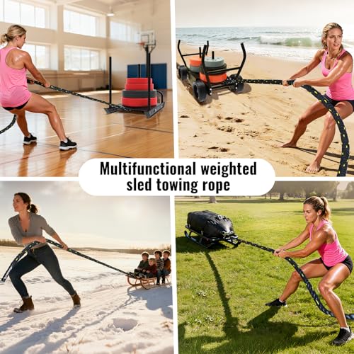 SOHIDAS Weight Sled Rope Workout Sled Pulling Rope, Sled Push Gym Equipment Rope for Weight Sleds for Training, Tire Pulli...