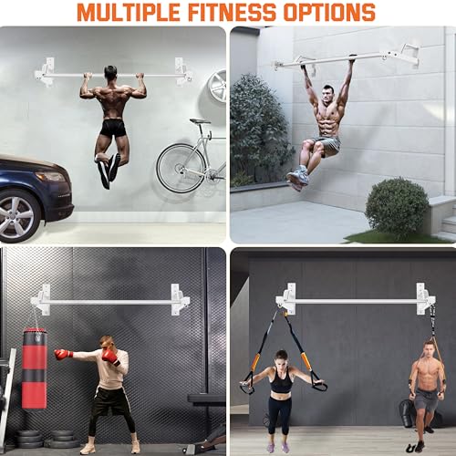 2025 Upgrade Pull Up Bar Wall Mounted - 600 lbs Heavy Duty Strength Training Pull-Up Bars, Ideal Rogue Pull Up Bar for Hom...