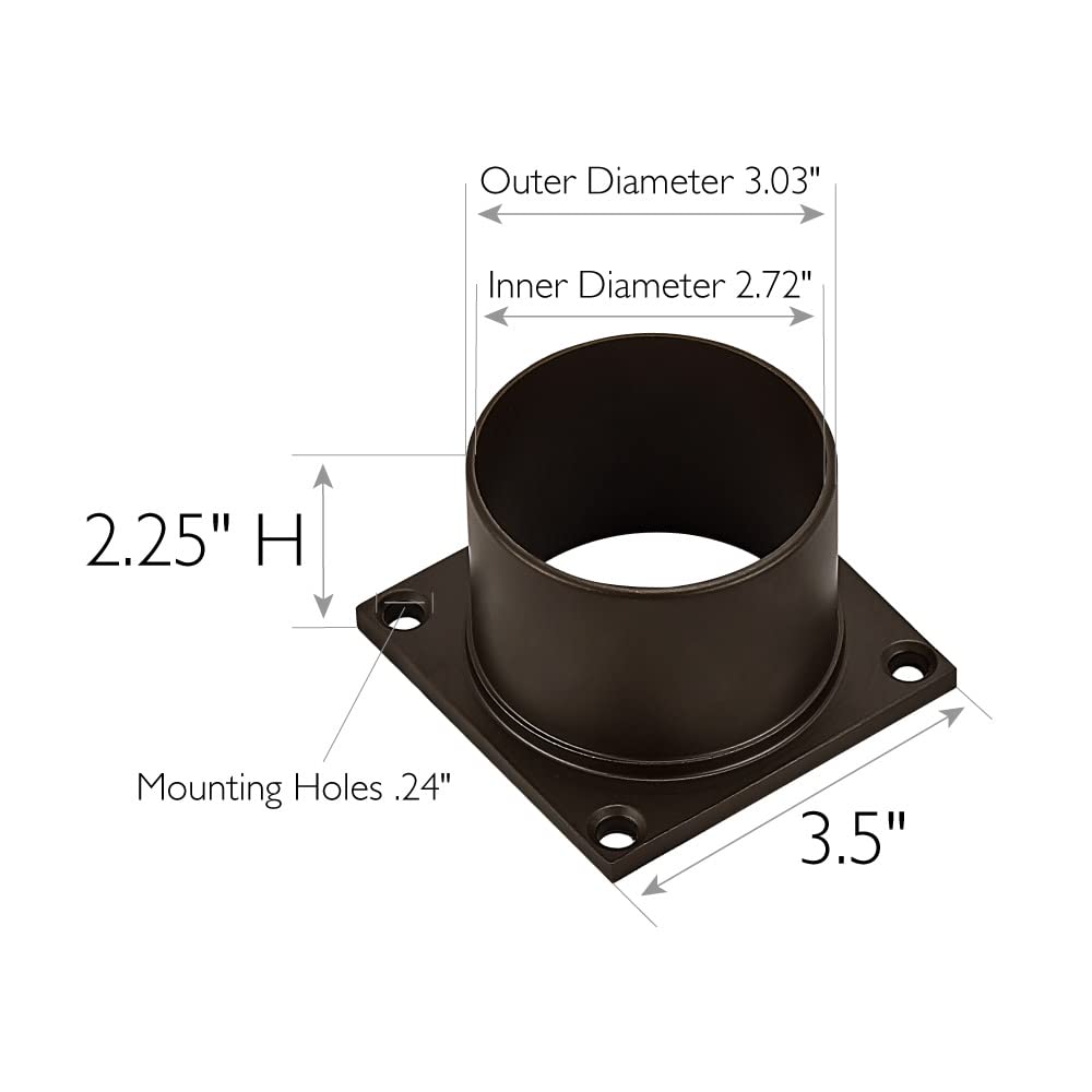 Design House Outdoor Pier Base Light - 3-Inch Fitter, Aluminum, Bronze, Model 588004-Brz, Ideal For Deck, Porch, Patio Accessory