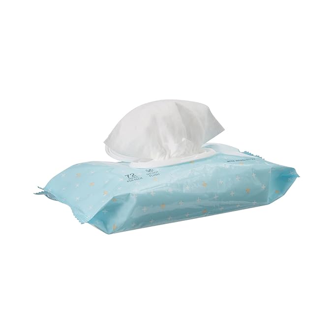 McKesson Baby Wipes, Unscented (1 Pack, 72 Wipes) - Aloe & Vitamin E, 99% Water, Flip-Top Lid, Wipes for Sensitive Skin & Diaper Rash, 6.8 in x 7 in, 72 per Pack