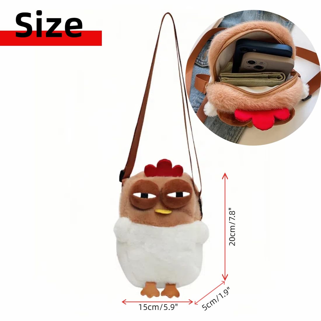 Cute Chick Purse for Girls, Mini Novelty Kids Purse, Kawaii Plush Anime Crossbody Bag for Little Girls, Teen Girls Trendy Stuff, Girls Crossbody Fluffy Purse for Kids, Perfect Gifts for Child