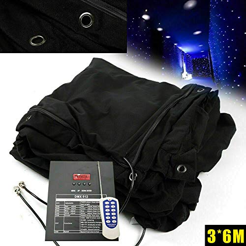 LED Lights Curtain Stage Star Light Curtain Backdrops Stage Starry Sky Cloth Background with DMX Control, for Wedding Chri...
