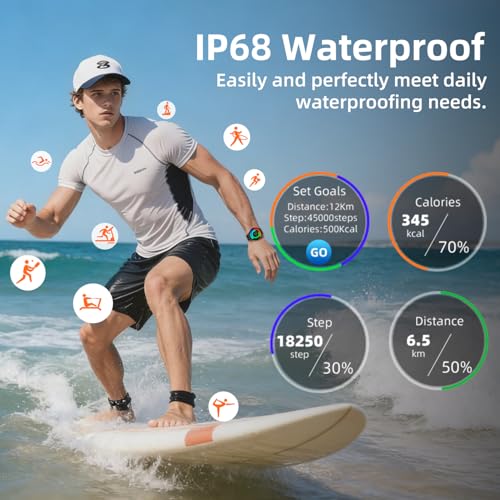 Smart Watch for Men Women Fitness Tracker: Waterproof Bluetooth Call Answer/Make Smart Watches for Android/iPhone Digital ...