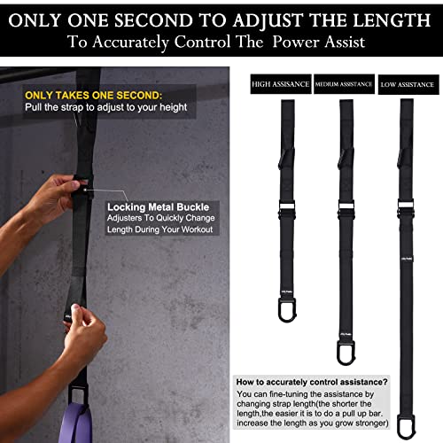 Ally Peaks Pull Up Assistance Bands，Heavy Duty Resistance Band for Pull Up Bar，Adjustable Weight/Size with Fabric Feet/Kne...