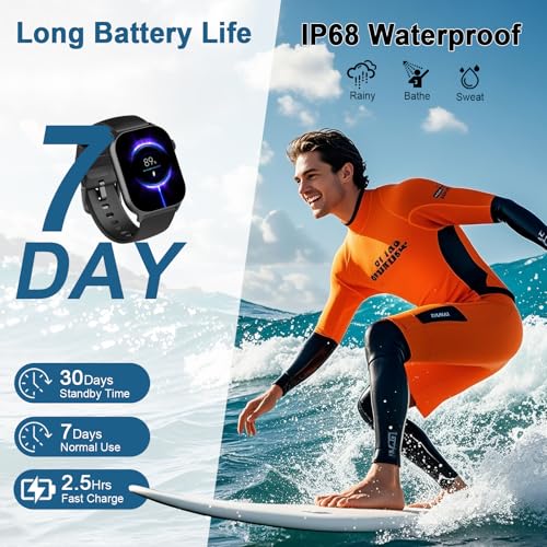 Smart Watch for Men Women(Answer/Make Calls), 1.95"HD 2025 New Smartwatches with Heart Rate/Sleep Monitor/Pedometer, Fitne...