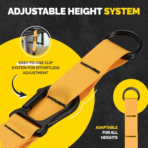 Pull Up Assistance Bands Set - 4 Heavy-Duty Pull Up Bands, Height Adjustable Strap & Comfortable Foot Strap - Stackable Pu...