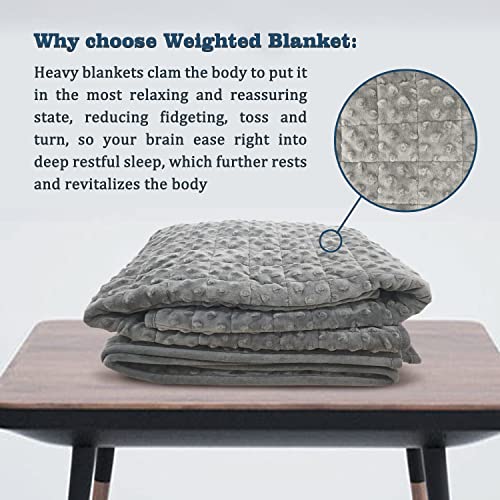 Weighted Blanket, Wearable Heavy Blanket 10lbs(57.4''x47.2'') Grey for Adult, Soft Material with Premium Glass Beads for B...