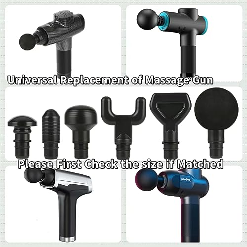 Falafale 6Pcs Massage Heads with Storage Bag, Replaceable Massager Gun Attachment, Massage Gun Deep Tissue Plug&Play Appli...