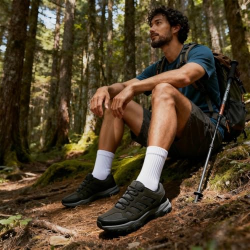 CIVHOM Men's Breathable Outdoor Hiking Shoes, Comfortable Trekking Trail Sneakers for Walking & Adventures