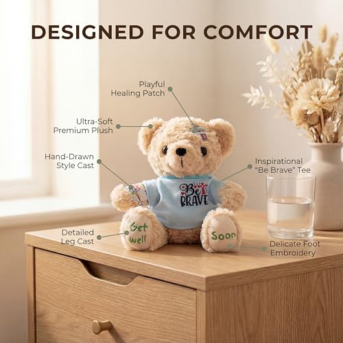 SHSEEN Get Well Soon Bear for Surgery Recovery Gifts, Emotional Comfort Stuffed Animal for Kids & Women, Tonsillectomy & A...