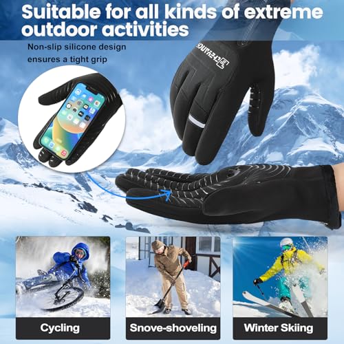 Otevan Winter Gloves for Men Women,Waterproof Thermal Sport Glove for Men and Women for Cycling Hiking Driving Running, Sn...