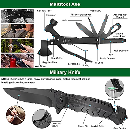 Emergency Survival Kit and First Aid Kit, 142Pcs Professional Survival Gear and Supplies Equipment with Molle Pouch, Gift ...