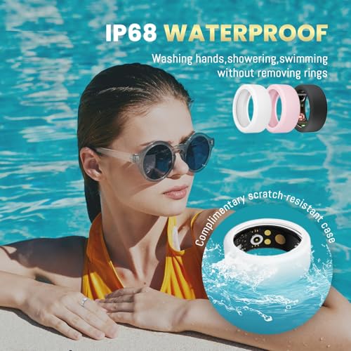 Smart Ring For Women Men, Health Tracker with Heart Rate, Blood Oxygen, Blood Pressure, Sleep Monitor, Step Counting, IP68...