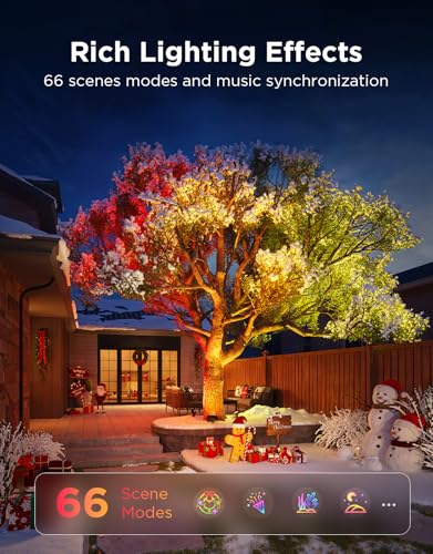 Govee Outdoor Tree Lights 3-Pack, RGBWIC LED Landscape Lighting, IP67 Waterproof, Outdoor Lights for Yard Patio Garden, 66...
