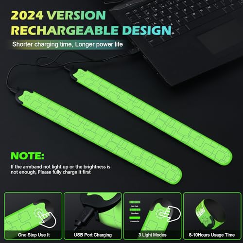 Xeiophoy 2 PCS LED Armband Rechargeable for Running Walking Cycling Jogging, 2025 Version Running Lights for Runners, High...