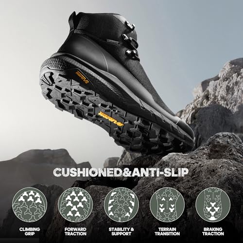 NORTIV 8 Men's Mid Waterproof Hiking Outdoor Lightweight Breathable Trekking Camping Mountaineering HydroTrek Shoes