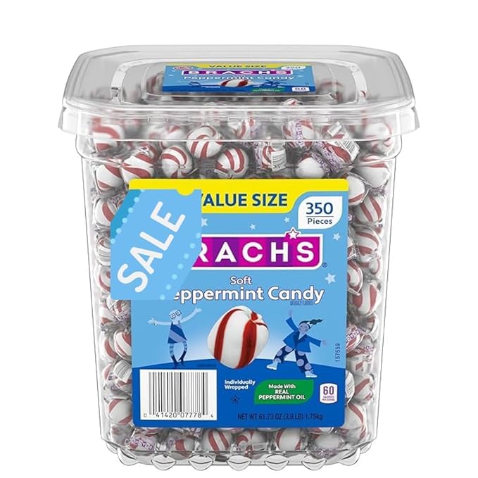 Sweet Stripes Soft Peppermint Candy, Individually Wrapped, 24 oz (350 count) (Two Pack)