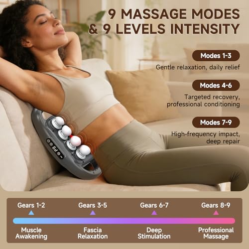 16 Head Massage Gun Deep Tissue,Percussion Massager with 9 Modes & 9 Intensities,Back Massager for Pain Relief Deep Tissu...