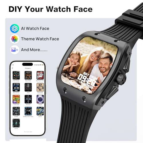 Smart Watches for Men, 1.76" HD Square Touchscreen Smartwatch, Heart Rate/SpO2/Sleep Monitor, Make/Answer Calls, 100+ Spor...