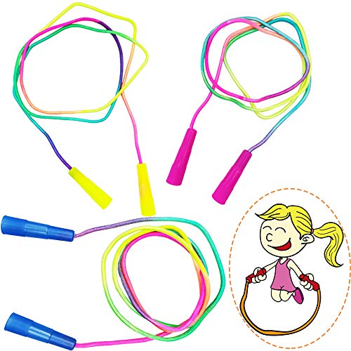 10 pcs Rainbow Jump Rope Set Durable Nylon Skipping Ropes,Safty Vibrant Jumping Ropes for Girls or Boys Physical Education...
