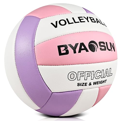 BYAOSUN Soft Official Volleyball for Indoor Outdoor Beach, Size 5 Training Volleyball for Beginner Teenager Adult