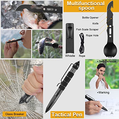 Survival Kit, Gifts for Men Dad Husband, Emergency Survival Gear and Equipment 19 in 1, Fishing Hunting Birthday for Men, ...