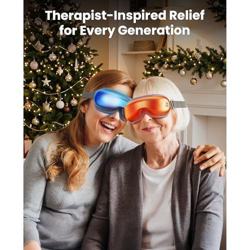 BOB AND BRAD Eye Massager with Heat and Cooling, EyeOasis 3 Eye Mask for Migraine Relief, Heated Face Massager for Dry Eye Strain Eye Relief, Temple Massagers for Stress Relief