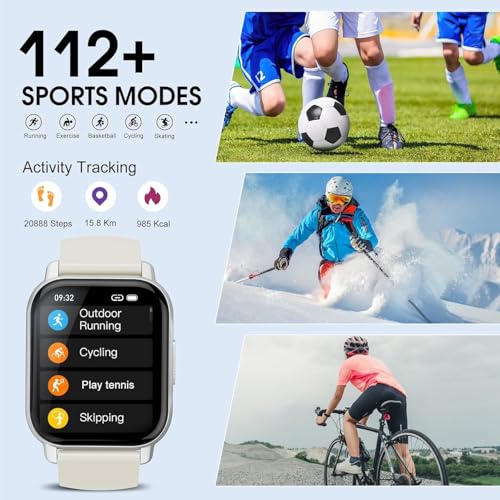 Smart Watch for Men Women with Bluetooth Call/Message Reminder, Smartwatch 1.85" Screen, Fitness Watch Heart Rate/Sleep/Ca...