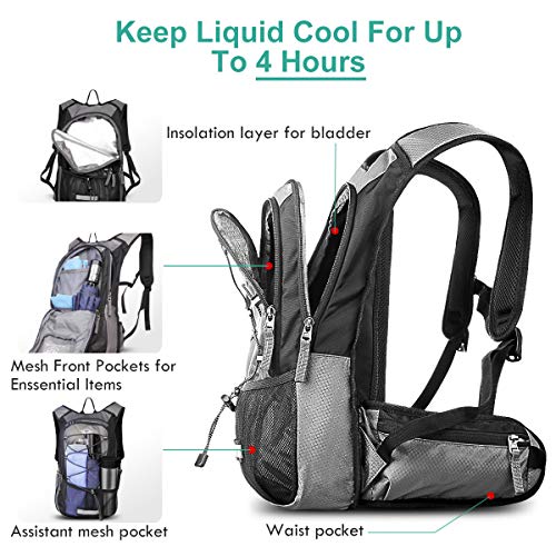 Mothybot Hydration Pack, Insulated Hydration Backpack with 2L BPA Free Water Bladder and Storage, Hiking Backpack for Men,...
