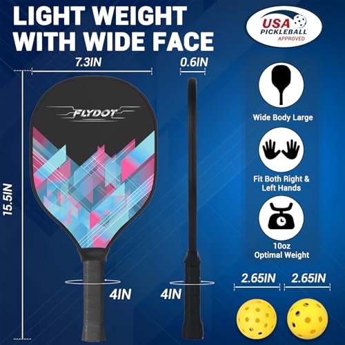 Pickleball Paddles Set of 4,USAPA Approved,4 Indoor&Outdoor Pickleball Balls, Carrying Bag, 4 Cooling Towels,4 Pack Paddle...