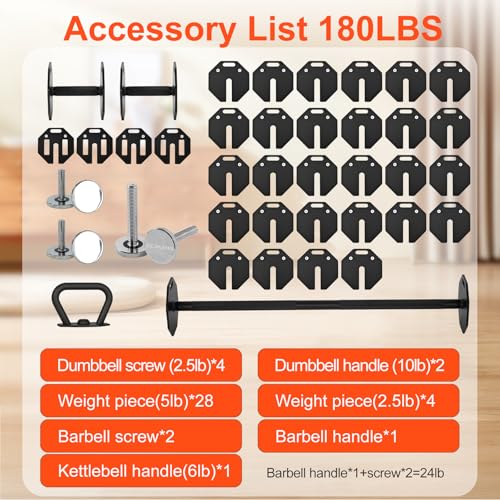 Adjustable Dumbbell Sets 50/80/90LBSX2 Durable Steel Build, Free Weights Dumbbells Set with Barbell/Kettlebell Handle with...