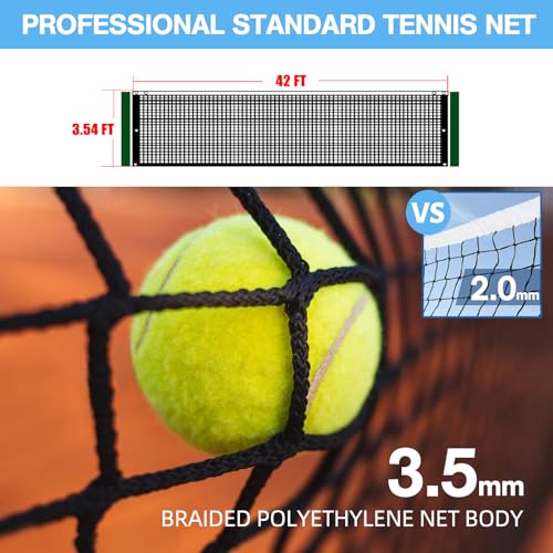 VANCL Tennis Net Outdoor Heavy Duty Professional Tennis Court Net Replacement Portable Tennis Net Nylon for Standard Tenni...